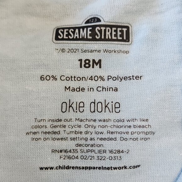 Sesame Street/Okie Dokie - Unisex Graphic Bodysuit /Onesie Size 18 Months - Picture 5 of 5